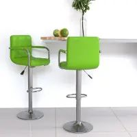 Prolenta Maison Exclusive - Lot de 2 tabourets de bar en similicuir vert