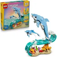 LEGO Creator 3-en-1 Animaux Marins les Beaux Dauphins, Jeu de Construction 9 ans, Set 31385