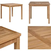 vidaXL Table de jardin 80x80x77 cm Teck massif - Table de salle à manger - Table de salle à manger en bois - Tables de salle à manger en bois