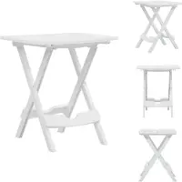 vidaXL Table de jardin pliante 45,5 x 38,5 x 50 cm Blanc - Tables de jardin