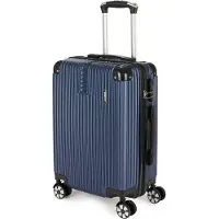 Ed Brubaker Valises à main London - Valise de voyage avec serrure à combinaison, 4 roulettes et poignées confort - 37 x 56 x 22 cm Valise à roulettes, M, bleu