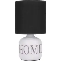 Ed Brubaker Lampe de table ou de chevet Home - Lampe de table avec pied en céramique et abat-jour en tissu - 32,5 cm de hauteur, Blanc Gris