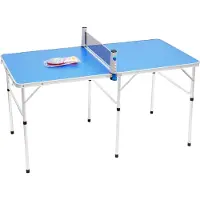 StarTech.com Table de ping-pong - Set pliable 152 x 76 x 76 cm - Portable - Plateau MDF et cadre en aluminium - 2 raquettes et 3 balles incluses - Bleu