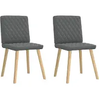 Syfax Chaises à manger lot de 2 gris foncé tissu