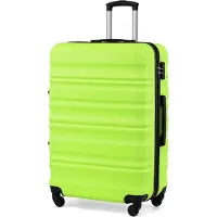 Sonstiges COOLIFE Valise rigide Trolley valise à roulettes serrure TSA 4 roulettes vert 76cm