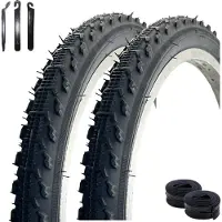 Bike-parts 2 pneus de vélo VEE Rubber V185 20" noirs 47-406 (20 x 1,75) + 2 chambres à air adaptées SV, démonte-pneus maxxi4you inclus
