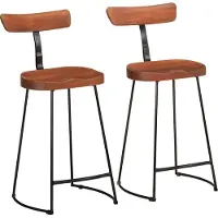 Prolenta Maison Exclusive - Ensemble de 2 tabourets de bar. Dimensions : 49 x 43 x 88 cm. Bois massif, collection Mango