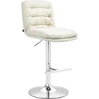 CLP Chaise de bar Damar - tissu, structure chromée - crème
