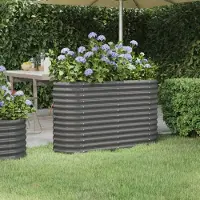 Prolenta Maison Exclusive - Lit surélevé de jardin Acier galvanisé 114x40x68 cm gris