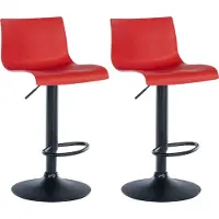 CLP 2 tabourets de bar Branford, noirs, pivotants, réglables en hauteur, hauteur 84-104 cm