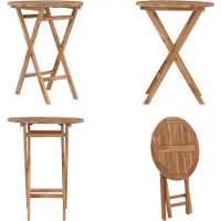 vidaXL Table de jardin pliante 60 cm teck massif - Table de jardin - Tables de jardin - Table de bistrot