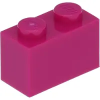 LEGO : 100x brique 1x2 en 'magenta