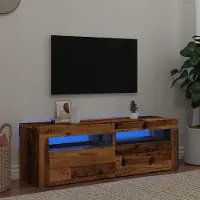 Prolenta Maison Exclusive - Meuble TV avec LED aspect bois ancien 120x35x40 cm Matériau dérivé du bois