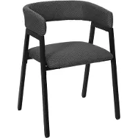 HowHomely | Chaise rembourrée avec accoudoirs - noir - 74x50x50cm - Chaise de salle à manger sur pieds en métal