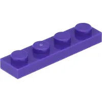LEGO 1x4 plaque 3710 - 50 pièces violet foncé