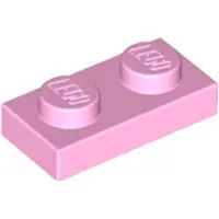 LEGO 100x 1x2 assiettes 3023 - Assiette rose clair - Rose vif