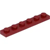 LEGO 1x6 plaque 3666 - 50 pièces rouge foncé