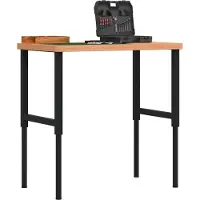vidaXL Établi simple 100x60x(73-99,5) cm bois massif hêtre rectangulaire - Établis FR1207782 2parcel