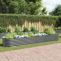 Prolenta Maison Exclusive - Potager surélevé 400 x 80 x 44 cm Acier galvanisé Gris