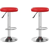 Syfax Tabourets de bar lot de 2 rouge similicuir