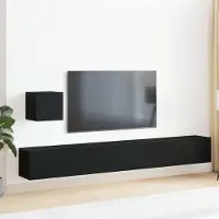 Prolenta Maison Exclusive - Ensemble meuble TV Montage mural Chêne noir Bois d'ingénierie