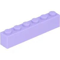LEGO 100 pièces 3009 Brick 1x6 Part Basic Bricks 100 Lavendel