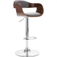 Syfax Tabouret de bar Contreplaqué et tissu gris