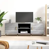 vidaXL Armoire TV Gris Sonoma 150x30x50 cm Bois composite - Meuble TV - Armoires TV - Support TV - Meubles TV