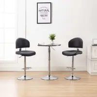Prolenta Maison Exclusive - Lot de 2 tabourets de bar en similicuir noir