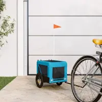 Prolenta Maison Exclusive - Remorque pour vélo, pour chiens, bleu et noir. Tissu Oxford et fer