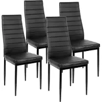 WYCTIN Chaises de salle à manger 4 Set Chaise Chaise de cuisine Chaise de salle à manger Chaise de salon Noir
