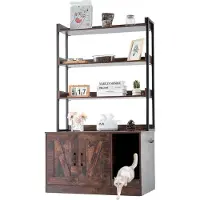 StarTech.com Armoire à chat avec bac à litière - étagère à 3 niveaux 850x490x1490mm - maison pour chats - stable et durable - pour la garde des chats