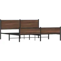 Syfax Cadre de lit en métal sans matelas chêne marron 200x200 cm