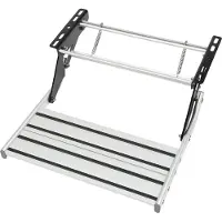 StarTech.com Marchepied en aluminium pour camping-car/caravane - Marchepied manuel - Résistant aux intempéries - Capacité de charge 150 kg - Longueur du cadre 55 cm - Dimensions plié 54×45,5×15 cm - Gris