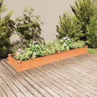 Prolenta Maison Exclusive - Jardinière surélevée en bois massif de sapin, couleur marron, dimensions : 240 x 60 x 25 cm