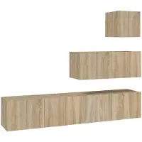 Sonstiges Ensemble de meubles TV 4 pcs Chêne sonoma Bois d'ingénierie