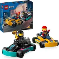 LEGO City Les Karts et les Pilotes de Course 60400, Jouet avec 2 Karts, 2 Minifigurines de Pilotes
