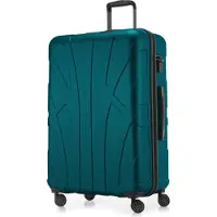 Suitline - Valise de voyage grande extensible, valise XL 4 roulettes, valise à roulettes coque rigide, trolley Hardcase Check-In Bagages 20-23 kg, sangle 158 cm, TSA,Aquagrün