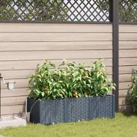 Prolenta Maison Exclusive - Lot de 3 jardinières d'extérieur, gris clair, 120 x 40 x 37,5 cm, PP