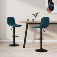 Prolenta Maison Exclusive - Tabourets de bar, lot de 2, velours bleu