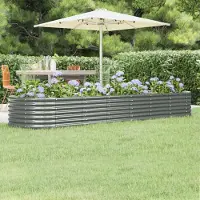 Prolenta Maison Exclusive - Lit surélevé de jardin Acier galvanisé 296x80x36 cm gris