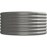 Syfax Lit surélevé de jardin Acier galvanisé 440x80x36 cm gris