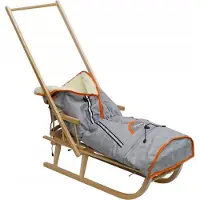 Sonstiges Luge avec chancelière d'hiver Luge en bois avec dossier Bois ; gris