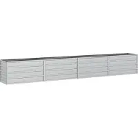 Syfax Lit surélevé de jardin 320x40x45 cm Acier galvanisé Argenté