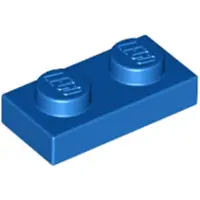 LEGO 100x 1x2 plaques 3023 - Plate Blue - Blue