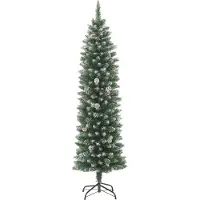 Syfax Sapin de Noël artificiel mince avec support 180 cm PVC
