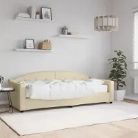 Prolenta Maison Exclusive - Lit de jour avec matelas, couleur crème, 80 x 200 cm, tissu