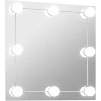Syfax Miroir mural avec lampes LED Carré Verre