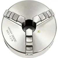 StarTech.com Mandrin à centrage automatique - 3 mors - Ø125 mm - Max. 3000 tr/min - Plage de serrage intérieure 2,5–40 mm, extérieure 38–125 mm - Passage 30 mm - Argent