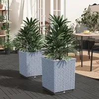 Prolenta Maison Exclusive - 2 bacs à plantes gris clair 30 x 30 x 37 cm en polypropylène